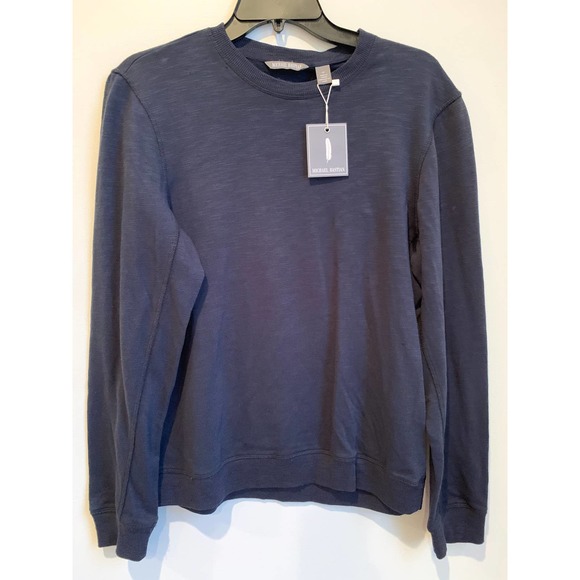 Michael Bastian French Terry Pullover Sweater Navy - Picture 3 of 3